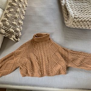 Line and Dot Turtle Neck cropped sweater